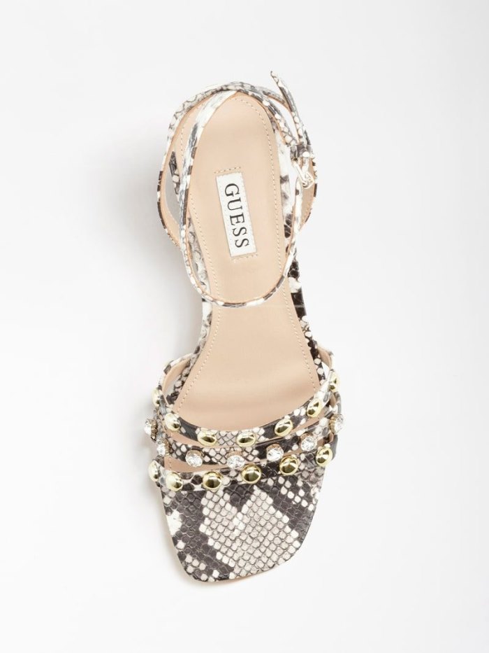 Guess Selene Animalier Kadın Sandalet Gri | TR-076281