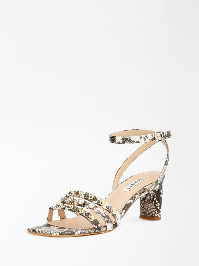 Guess Selene Animalier Kadın Sandalet Gri | TR-076281