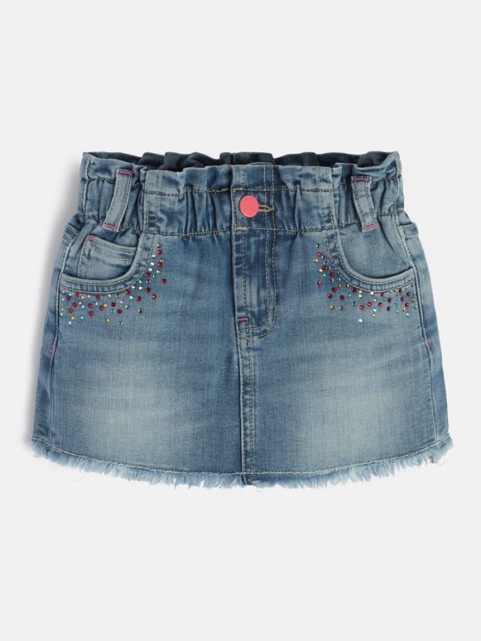 Guess Sequins Çocuk Denim Skirts Mavi | TR-992166