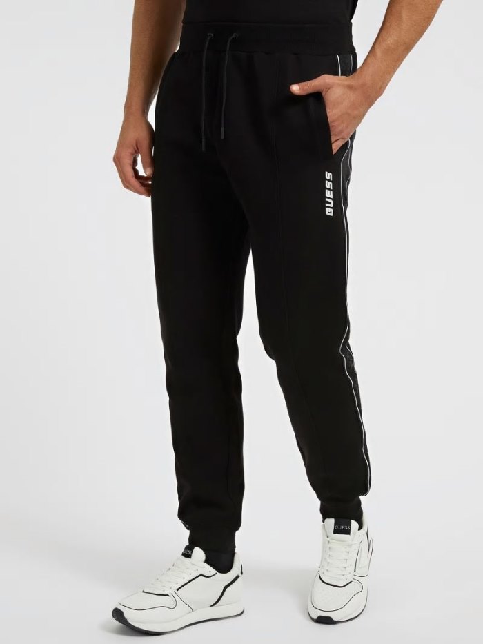 Guess Side Logo Jogger Pant Erkek Jogger Pantolon Siyah | TR-925551