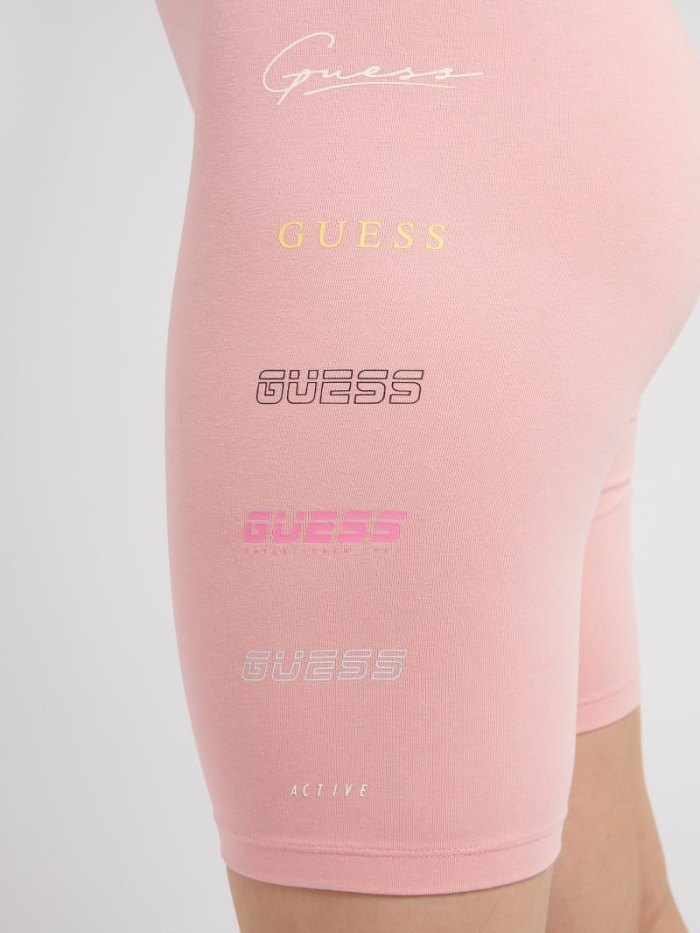 Guess Side Logo Kadın Biker Shorts Açık Pembe | TR-065660