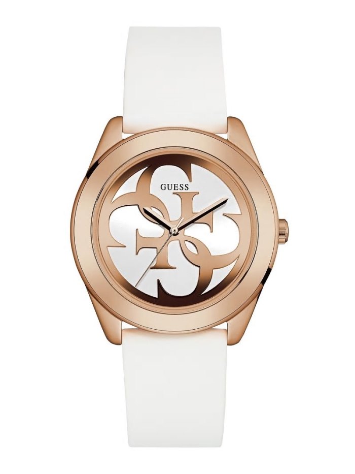 Guess Silikon Watch With 4g Logo Kadın Saat Altın Beyaz | TR-244754