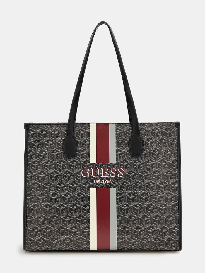 Guess Silvana G Cube Logo Kadın Alışveriş Çantası Gri | TR-108541