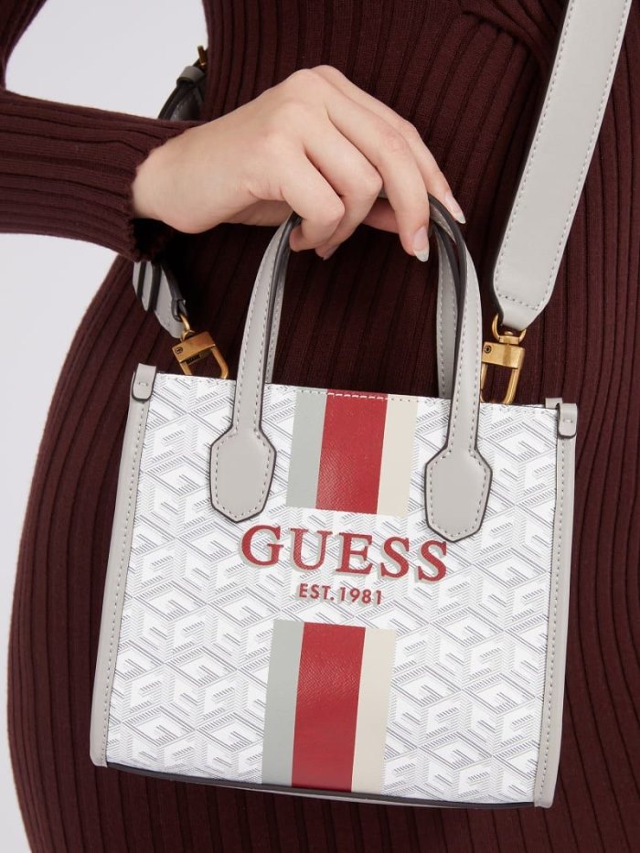 Guess Silvana G Cube Logo Micro Kadın El Çantası Krema | TR-550840