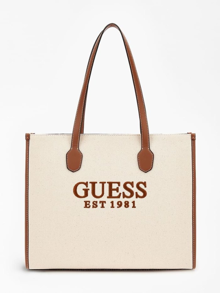 Guess Silvana Logo Kadın Omuz Çantası Kahverengi | TR-618506