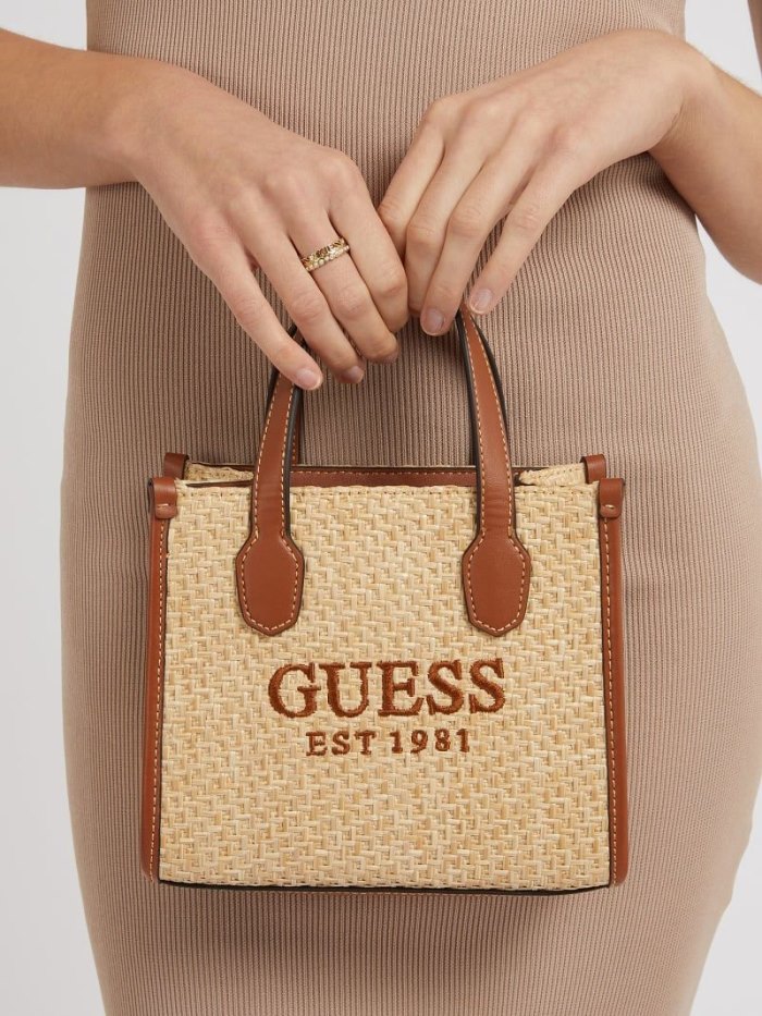 Guess Silvana Logo Mini Bag Kadın Mini Çanta Kahverengi | TR-894989