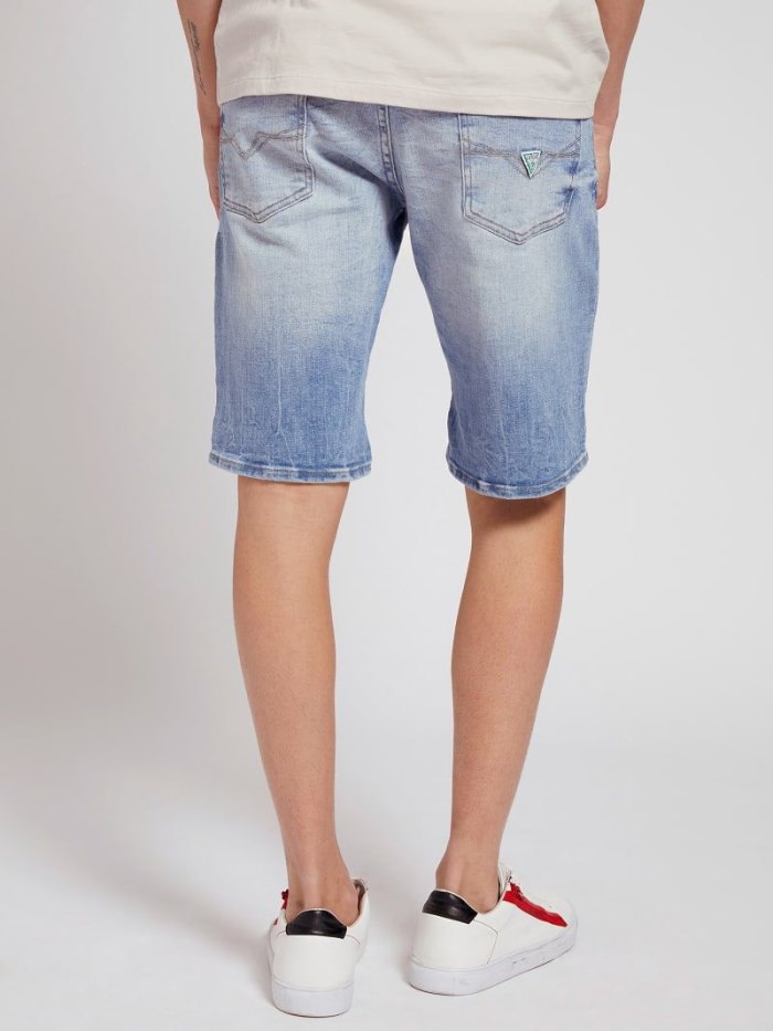 Guess Slim Fit Erkek Denim Shorts Mavi | TR-103909