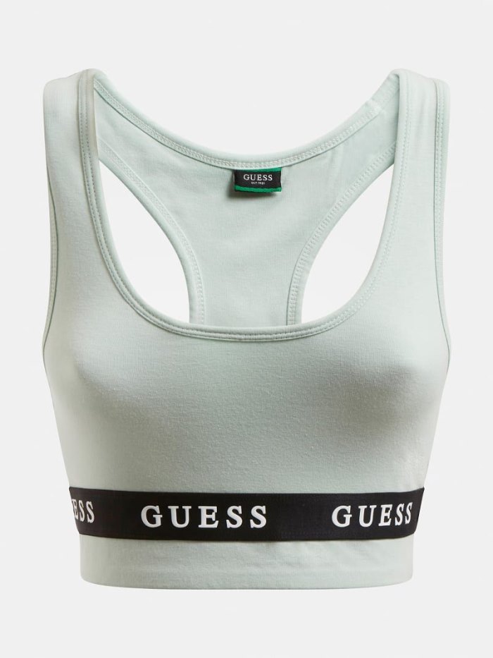 Guess Stretch Jersey Logoed Active Kadın Sütyen Yeşil | TR-050669