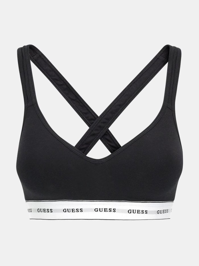 Guess Stretch Pamuklu Yastıklı Kadın Bralette Siyah | TR-396017