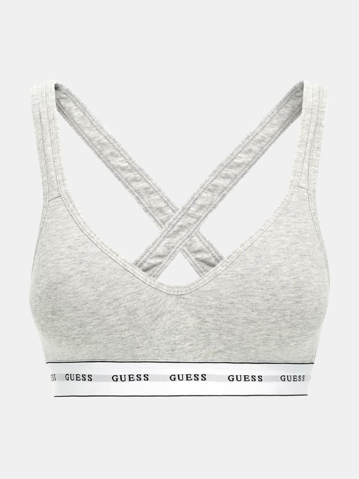 Guess Stretch Pamuklu Yastıklı Kadın Bralette Gri | TR-577217