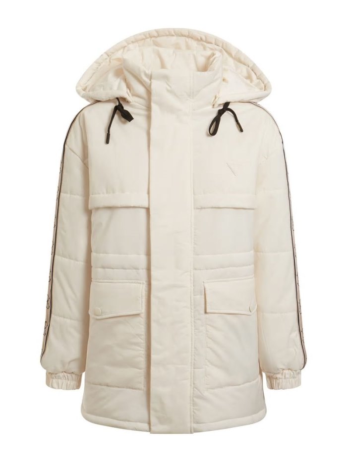 Guess Su Geçirmez Kadın Puffer Jacket Beyaz | TR-972138