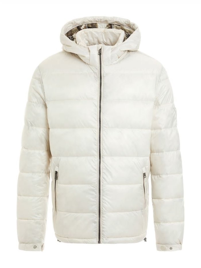 Guess Super Light Erkek Puffer Jacket Beyaz | TR-012155