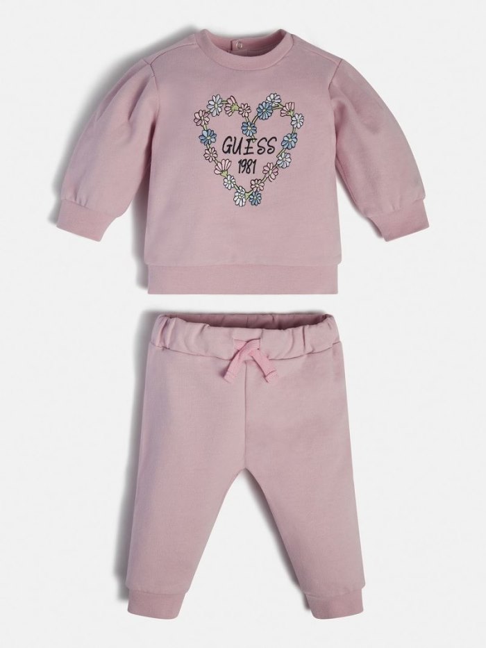 Guess Sweatshirt And Pant Çocuk Sets Lilac | TR-245569