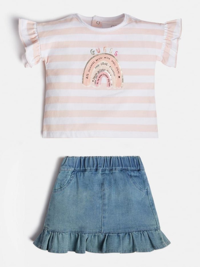 Guess T-shirt And Skirt Çocuk Sets Pembe | TR-749245