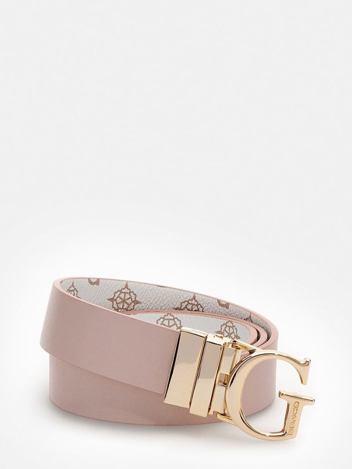 Guess Tiberi 4g Peony Logo Belt Kadın Kemer Açık Pembe | TR-142678