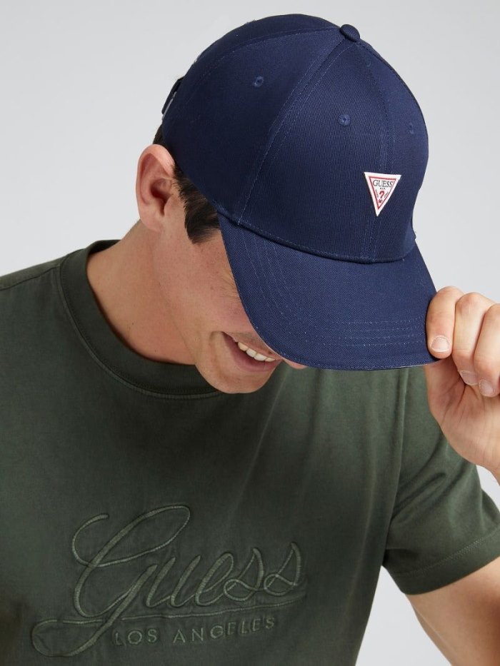 Guess Triangle Logo Erkek Cap Şapka Mavi | TR-159372