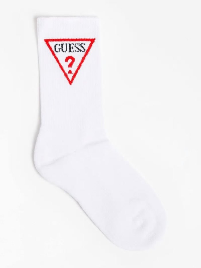 Guess Triangle Logo Kadın Çorap Beyaz | TR-295579