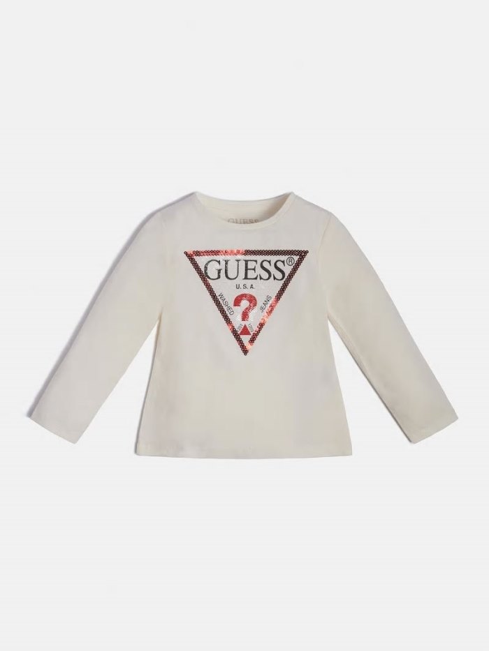 Guess Triangle Logo Çocuk Tişört Beyaz | TR-744285