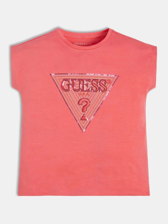 Guess Triangle Logo Çocuk Tişört Mercan | TR-676220