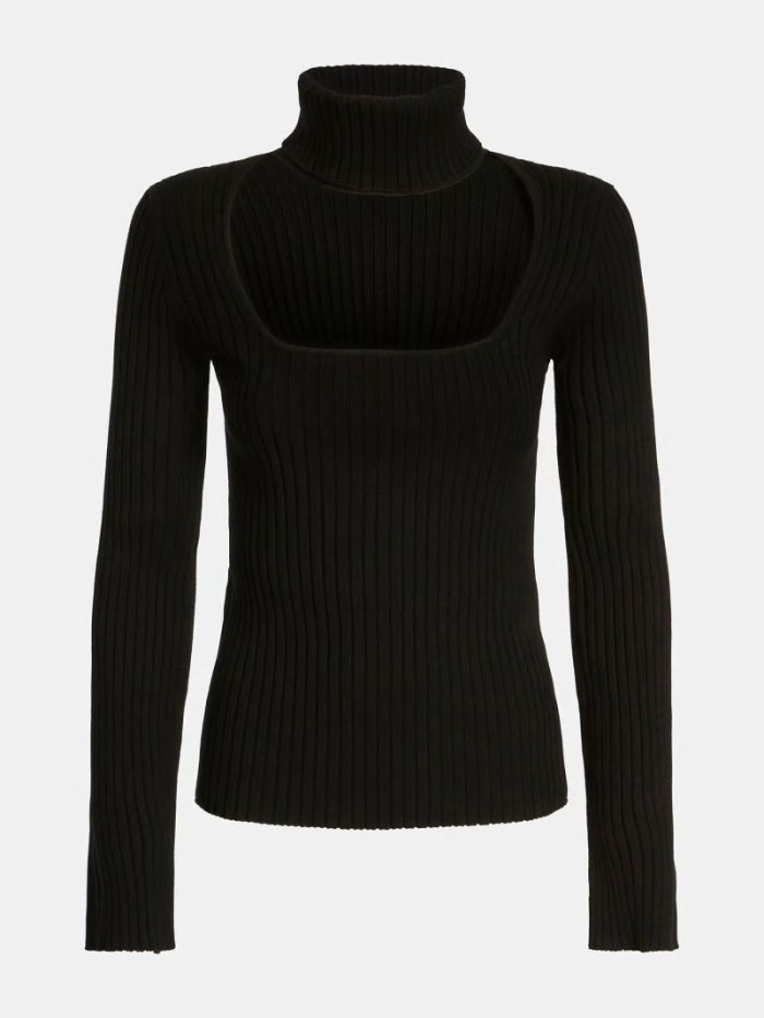 Guess Turtle Neck Rib Kadın Kazak Siyah | TR-050409