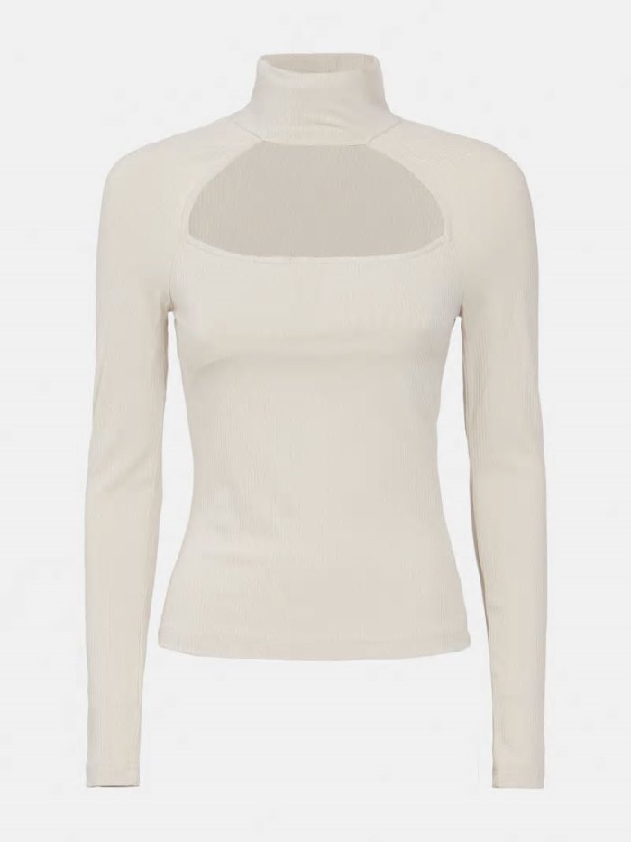 Guess Turtle Neck Rib Kadın Üstler Krema | TR-304258