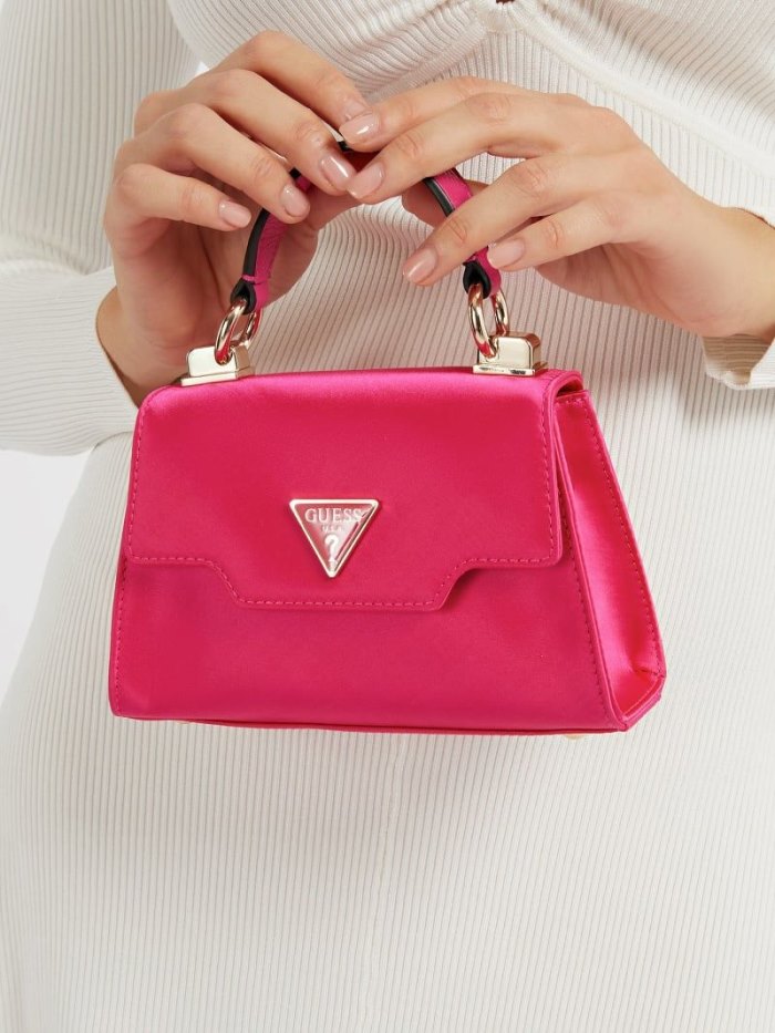 Guess Velina Satin Mini Kadın El Çantası Pembe | TR-282790