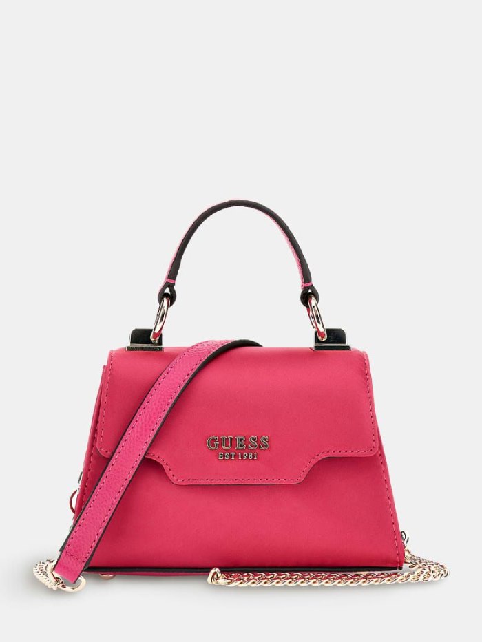 Guess Velina Satin Mini Kadın El Çantası Pembe | TR-282790