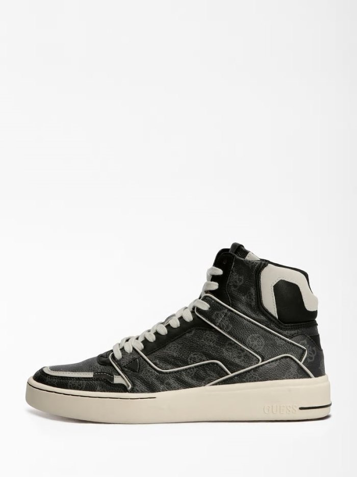 Guess Verona 4g Logo Erkek High Top Sneakers Siyah | TR-557106