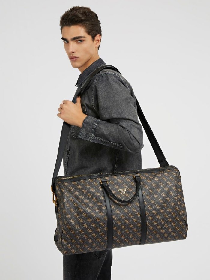 Guess Vezzola 4g Logo Bag Erkek Çanta Kahverengi | TR-937903