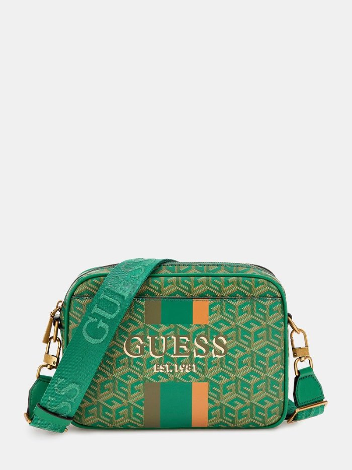 Guess Vikky G Cube Logo Kadın Çapraz Askılı Çanta Yeşil | TR-686674