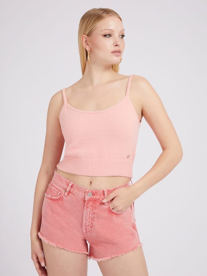 Guess Viscose Bland Tank Kadın Kazak Açık Pembe | TR-506408