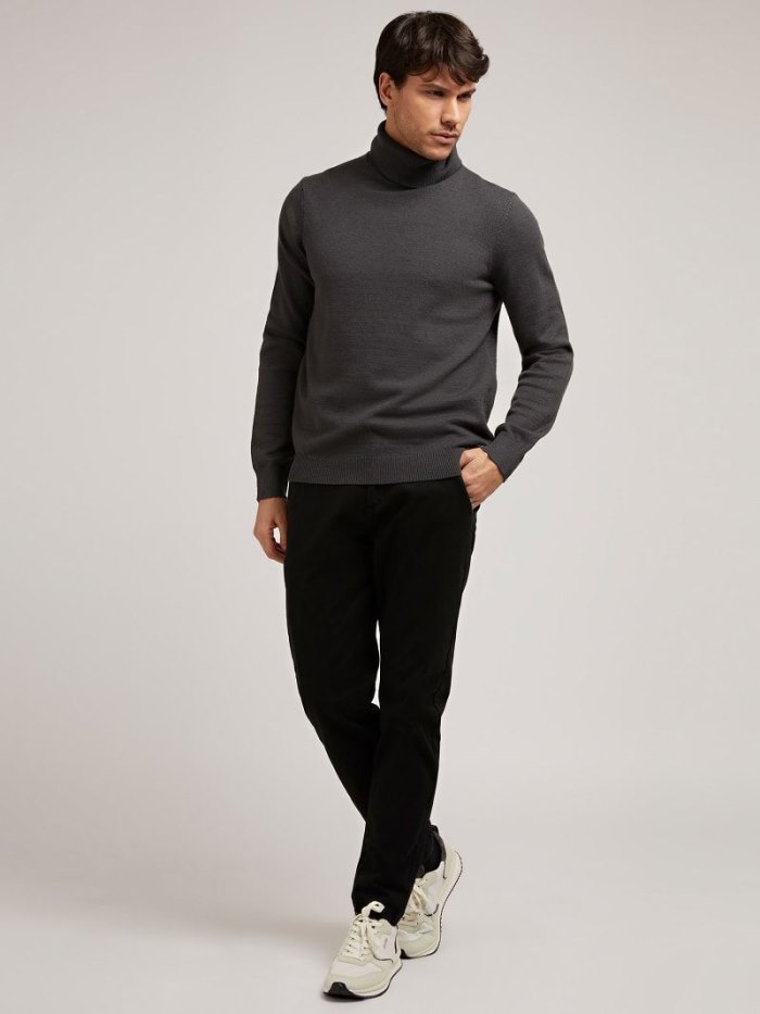 Guess Viscose Blend Turtle Neck Erkek Kazak Mavi | TR-142586