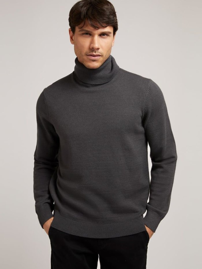 Guess Viscose Blend Turtle Neck Erkek Kazak Mavi | TR-142586