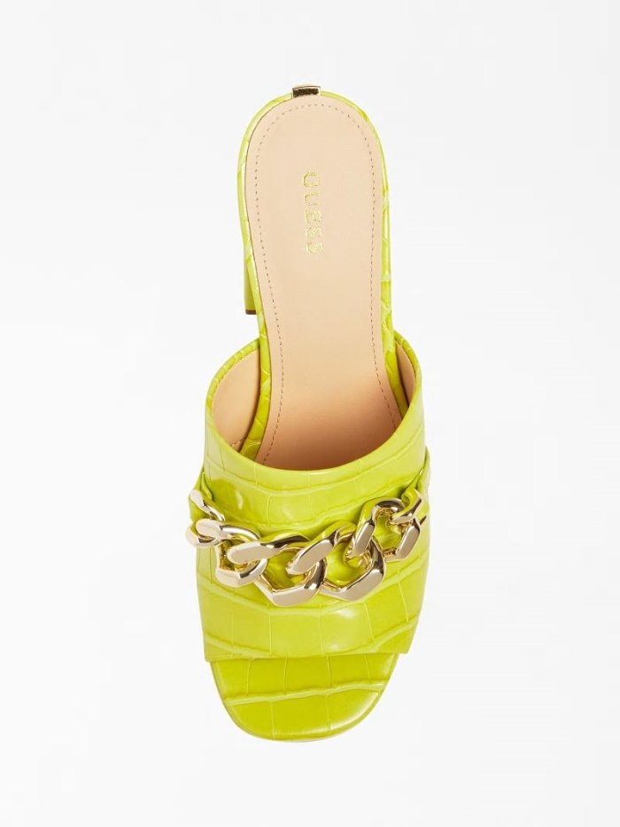 Guess Xanthe Croc-print Kadın Clog Terlik Yeşil | TR-784973