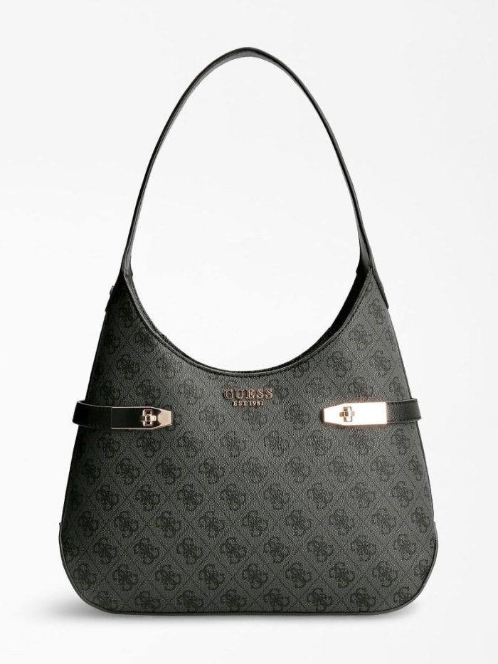 Guess Zadie 4g Logo Kadın Hobo Çanta Gri | TR-703411