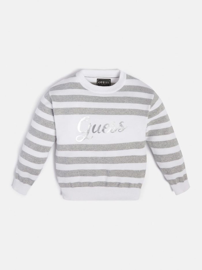 Guess Çizgili Çocuk Kazak Gümüş | TR-977613